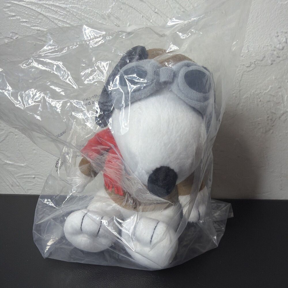 Snoopy Red Baron Pilot MetLife Promotional Plush 6" Peanuts Toy Met Life NEW